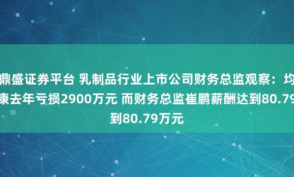 鼎盛证券平台 乳制品行业上市公司财务总监观察：均瑶健康去年亏损2900万元 而财务总监崔鹏薪酬达到80.79万元